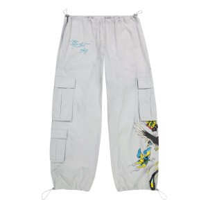Ed Hardy Butterflies Poplin Cargo Pant Light Grey | MQLP73651