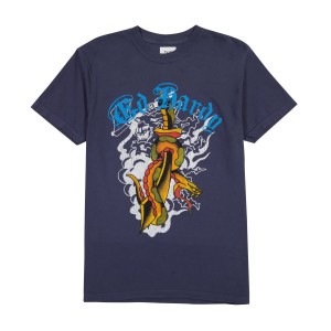 Ed Hardy Dagger Snake Tee Navy | UCFA37459