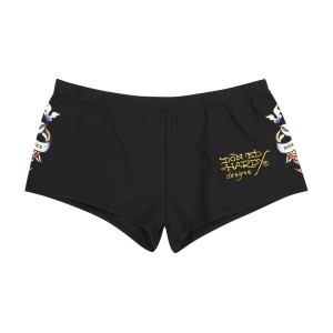 Ed Hardy Swallow Booty Biker Shorts Black | ULJZ65783
